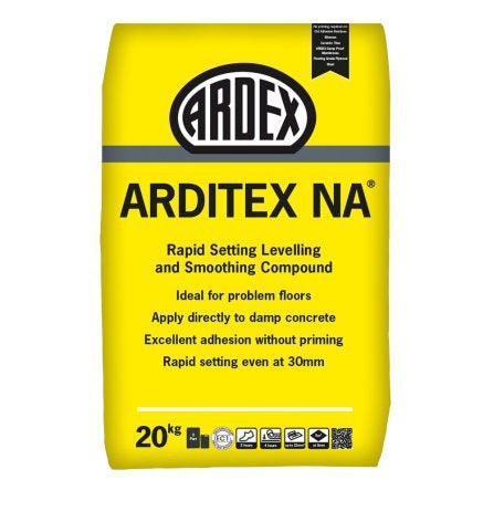 Ardex Arditex NA 2-Part Rapid Setting Levelling and Smoothing Compound - FULL PALLET 40 X 20kg Bags and 40 X 4.95kg Bottles