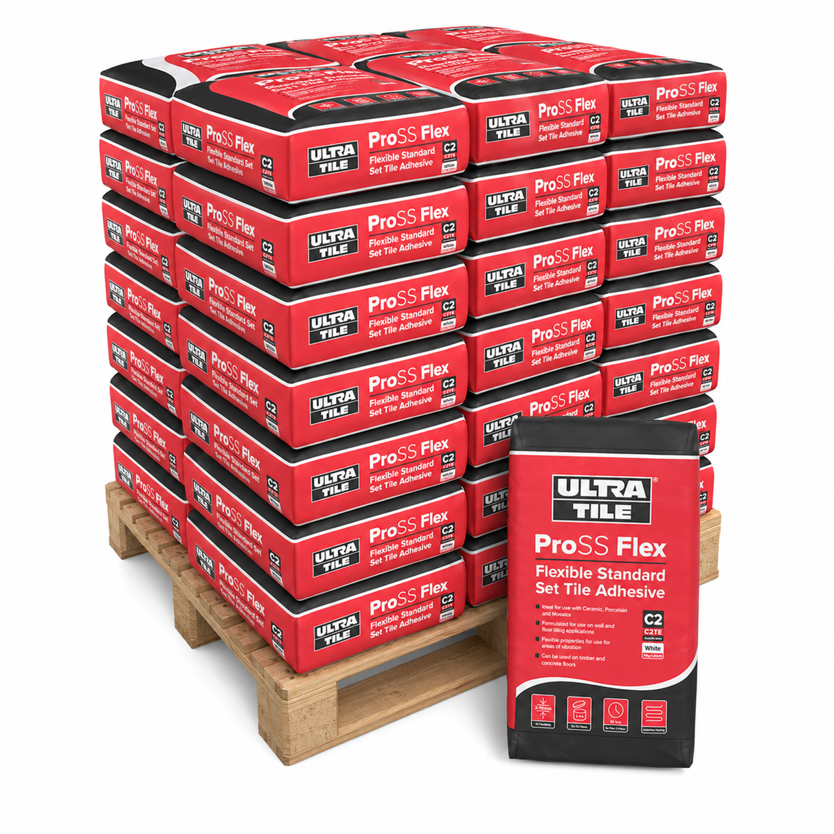 UltraTile ProSS Flex Flexible Set Tile Adhesive - Pallet of 54 Bags