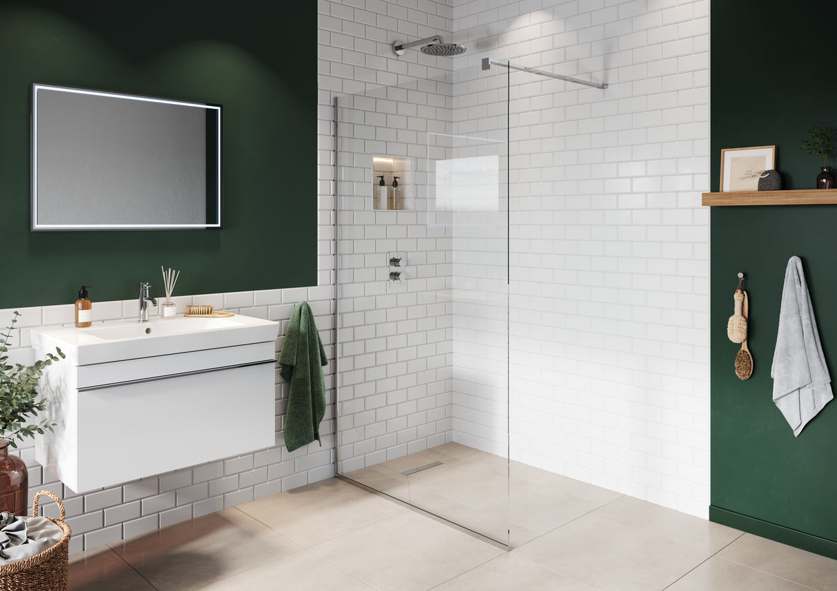 Wetroom Shower Screen - Wall Arm
