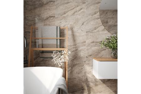 Arkle Stone Polished Glazed Porcelain Wall & Floor Tile 600mm X 600mm X 9mm - Pack Of 3 - Covers 1.08m2