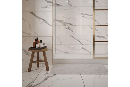 Humber Marble Polished Glazed Porcelain Wall & Floor Tile 600mm X 600mm X 9mm - Pack Of 3 - Covers 1.08m2
