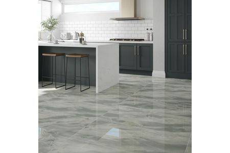 Alwin Emerald Polished Glazed Porcelain Wall & Floor Tile 600mm X 600mm X 9mm - Pack Of 3 - Covers 1.08m2