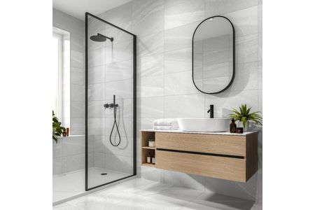 Delilah Light Grey Polished Glazed Porcelain Wall & Floor Tile 300mm X 600mm X 9.5mm - Pack Of 6 - Covers 1.08m2