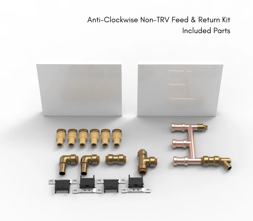ThermaSkirt Anti-Clockwise Non-TRV Feed & Return Kit