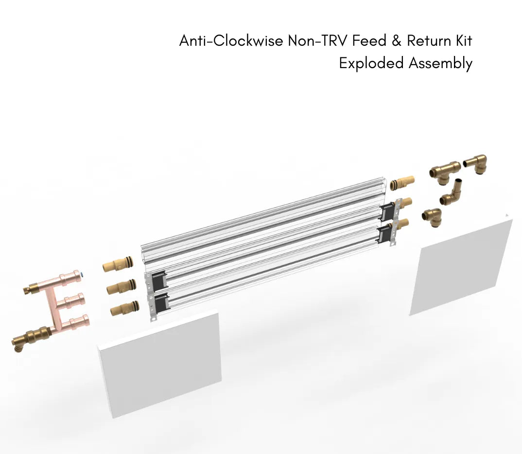 ThermaSkirt Anti-Clockwise Non-TRV Feed & Return Kit