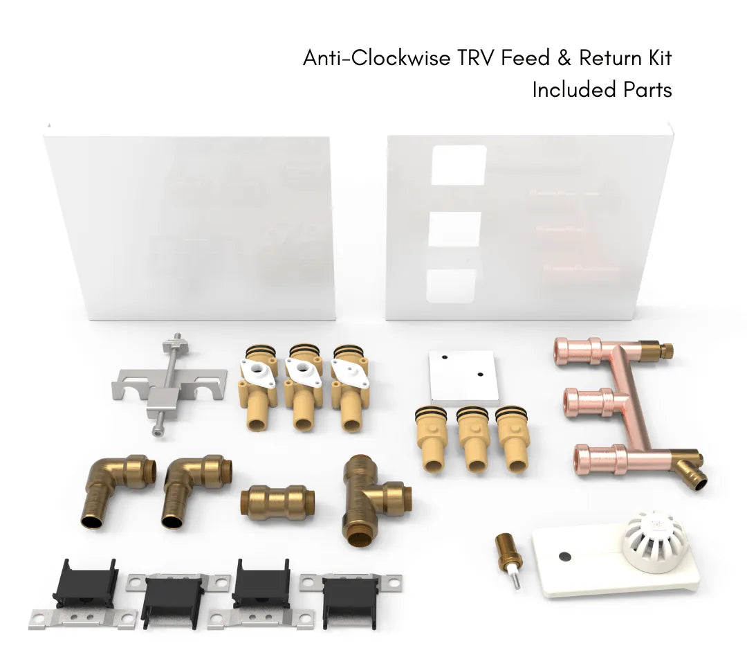 ThermaSkirt Anti-Clockwise TRV Feed & Return Kit