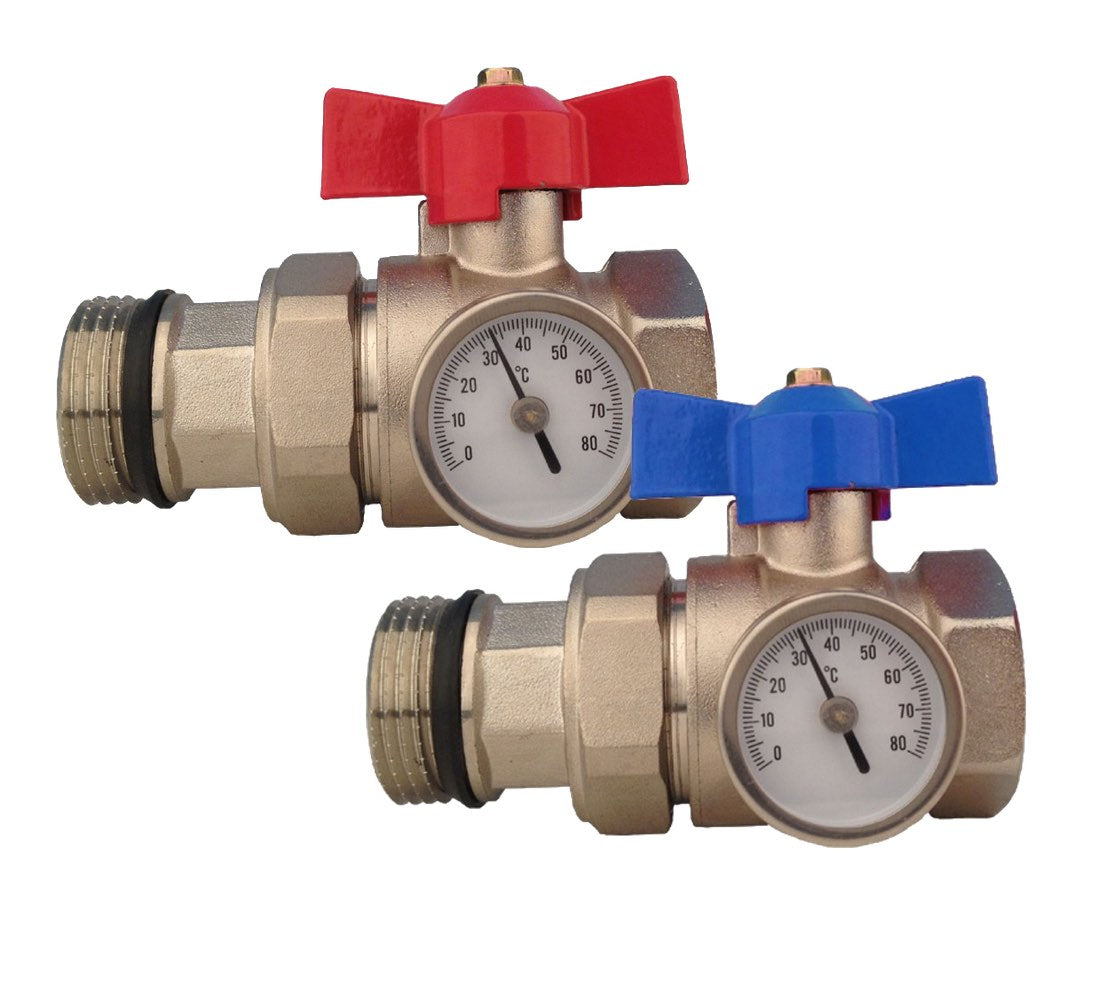 ProWarm Ball Valve Pair & Temperature Gauge