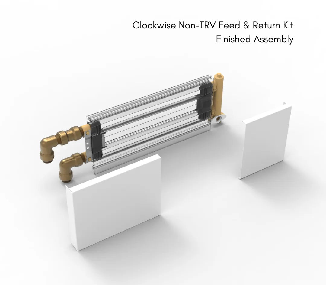 ThermaSkirt Clockwise Non-TRV Feed & Return Kit