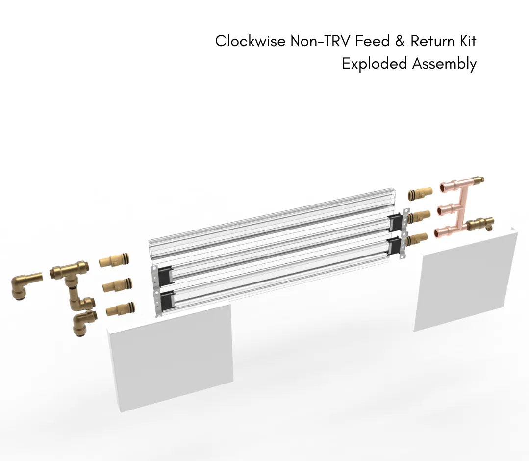 ThermaSkirt Clockwise Non-TRV Feed & Return Kit