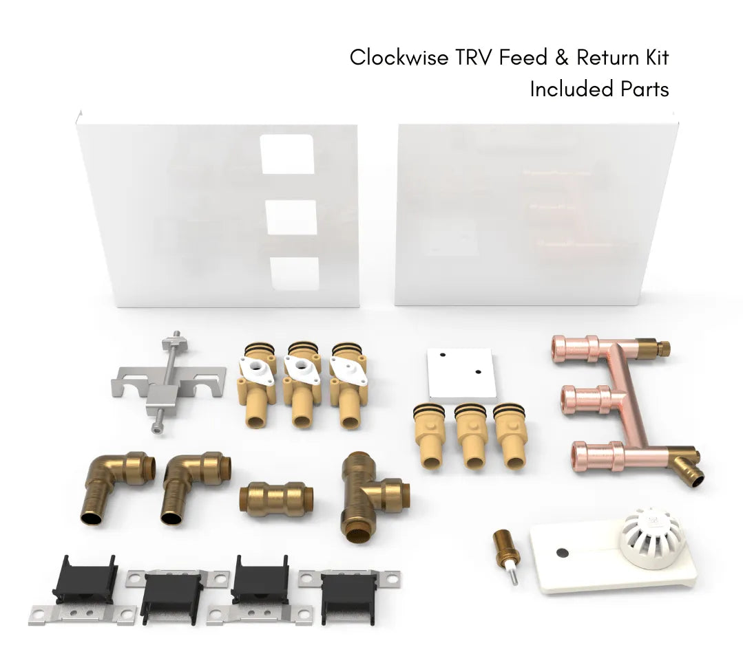 ThermaSkirt Clockwise TRV Feed & Return Kit