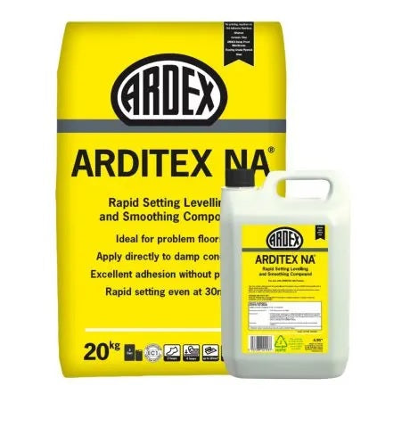 Ardex Arditex NA 2-Part Rapid Setting Levelling and Smoothing Compound - FULL PALLET 40 X 20kg Bags and 40 X 4.95kg Bottles