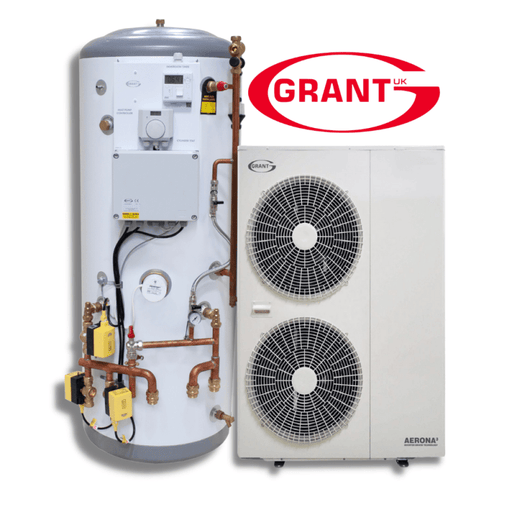 Grant Aerona3 Air Source Heat Pump With Preplumbed Cylinder & Install Pack