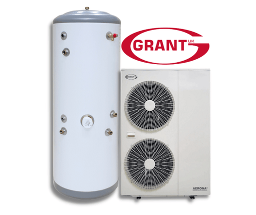 Grant Aerona3 Air Source Heat Pump With Twin Coil Cylinder & Install Pack (Solar compatible)