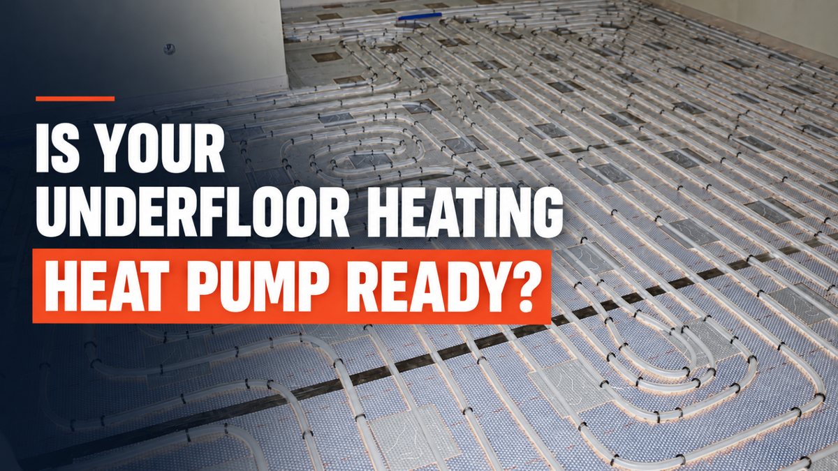 Water underfloor heating pipework installed over insulated floor panels