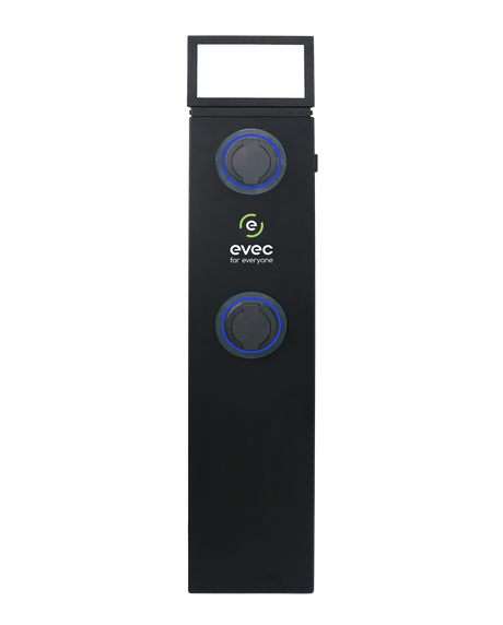 Evec Pedestal EV Charger 22kW Dual Socket (EDP02)