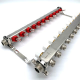 Reliance 11-Port Underfloor Heating Manifold – 304 Stainless Steel UFH Manifold with Taconova Flow Meters, Multi-Zone Heating System (BS EN 1264-4)