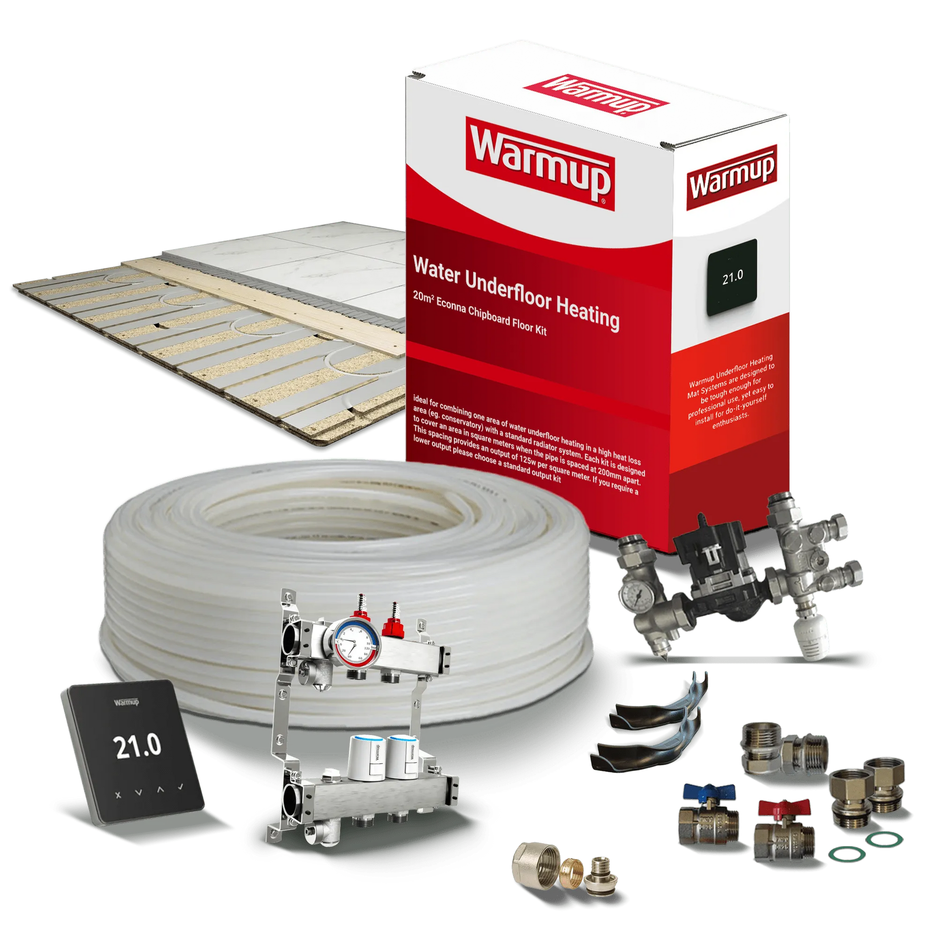 Warmup VLo Econna-12 Water Underfloor Heating Chipboard Kit