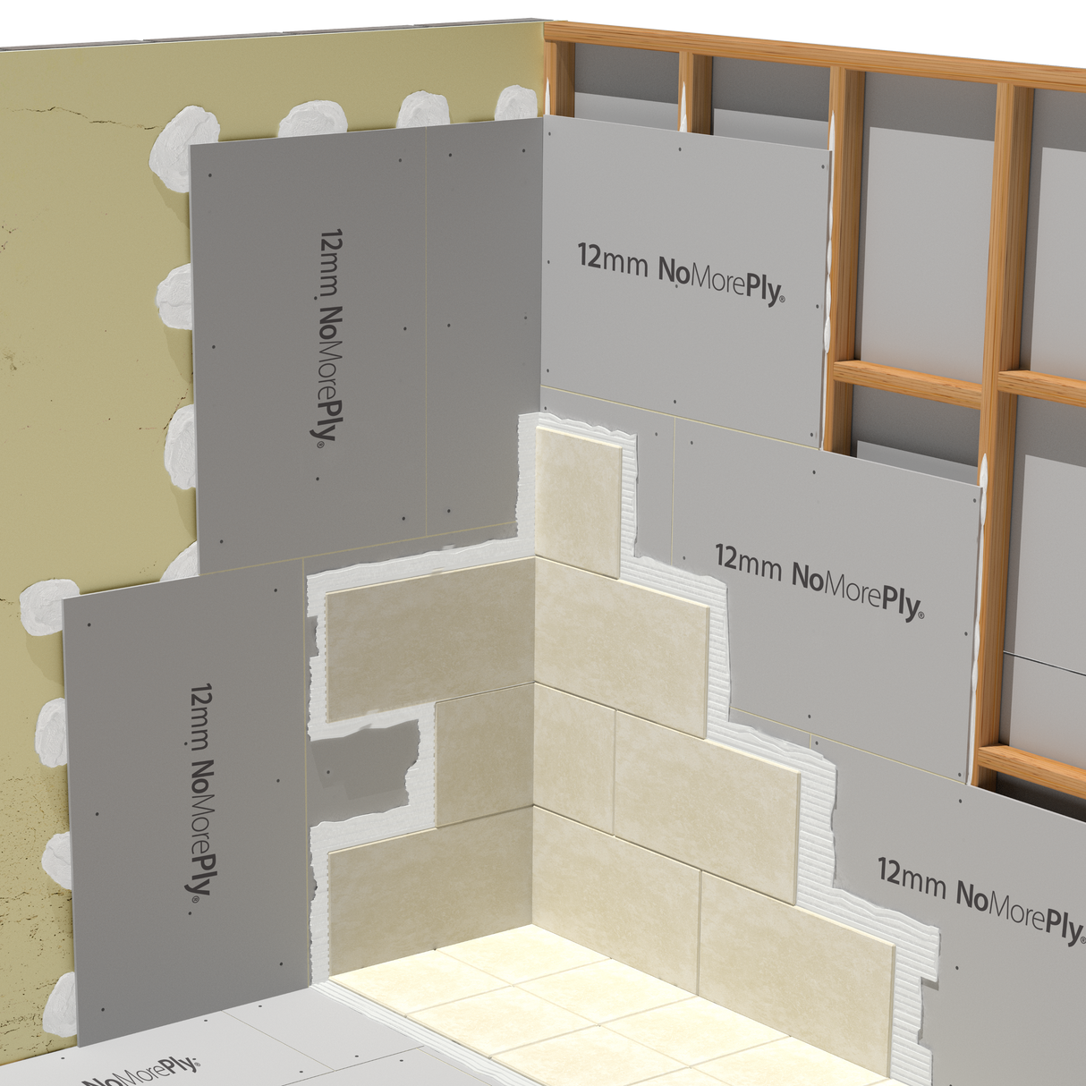 NoMorePly Tile Backer Board - 12mm