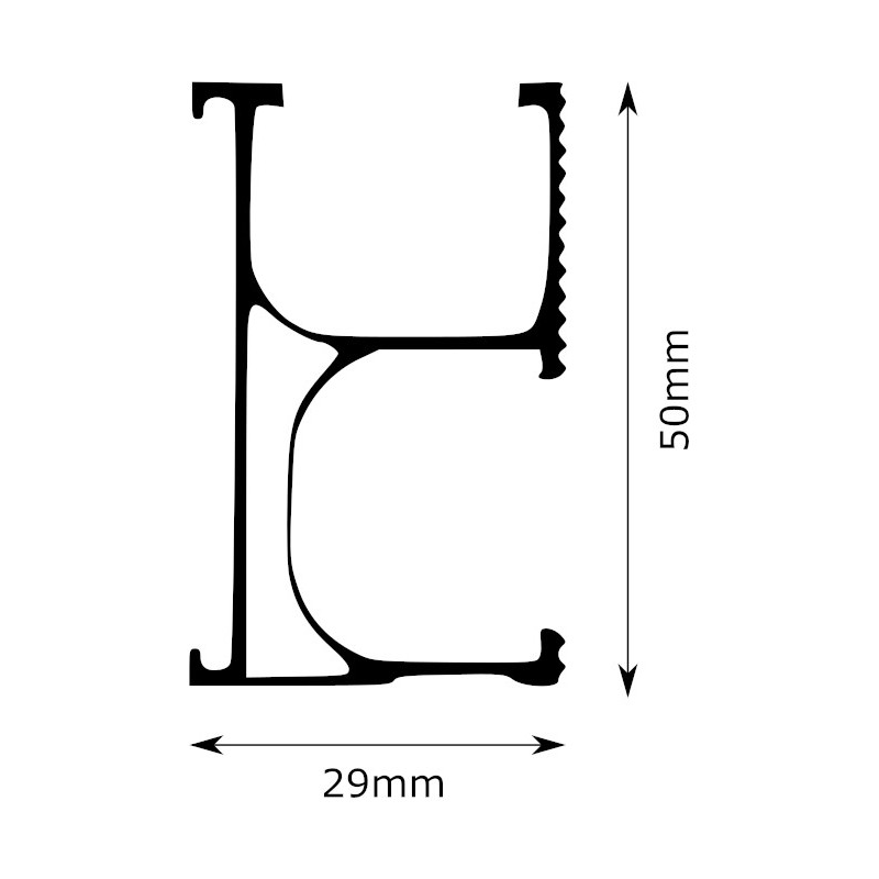 Fastensol Black Mounting Rail 3.3m F-MR-B