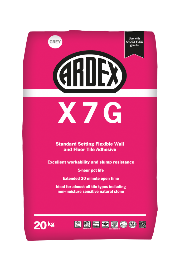 ARDEX X 7 - Flexible Cement-Based Tile Adhesive - FULL PALLET 50 X 20kg Bags