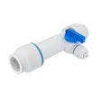 Plumbright Slip Tee Valve 22mm x 1/4" OD White plastic
