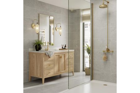 Leyburn Grey Matt Porcelain Wall & Floor Tile 300mm X 600mm X 9mm - Pack Of 7 - Covers 1.26m2