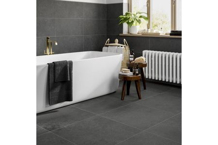 Summer Dark Grey Matt Porcelain Wall & Floor Tile 300mm X 600mm X 9mm - Pack Of 7 - Covers 1.26m2