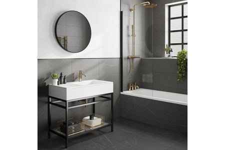 Cawood Dark Matt Porcelain Wall & Floor Tile 600mm X 600mm X 9mm - Pack Of 4 - Covers 1.44m2