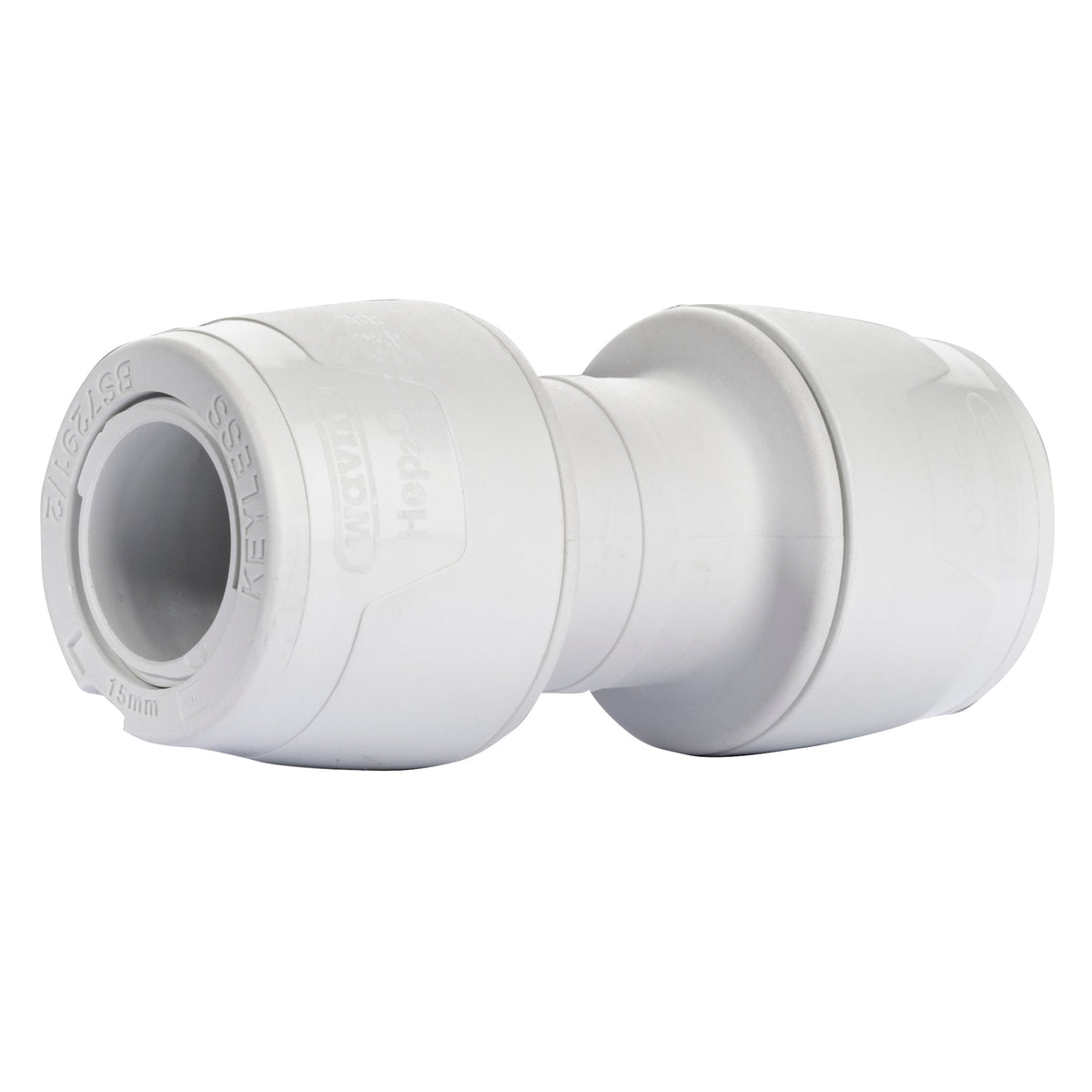 Hep2O Keyless Straight Connector 15mm White Plastic Plumbing Fitting KL1-15 Pack of 10