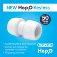 Hep2O Keyless Straight Connector 28mm White Plastic Plumbing Fitting KL1-28 Pack of 5