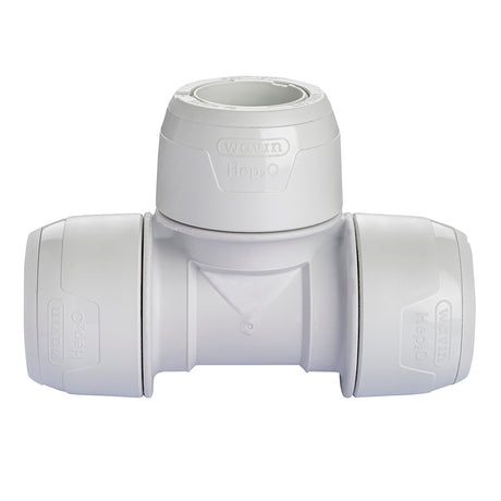 Hep2O Keyless Equal Tee 22mm White Plastic Plumbing Fitting KL10-22 Pack of 10