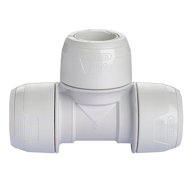 Hep2O Keyless Equal Tee 22mm White Plastic Plumbing Fitting KL10-22 Pack of 10