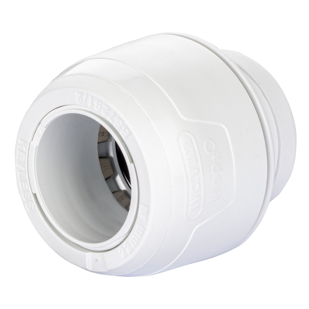 Hep2O Keyless Stop End 22mm White Plastic Plumbing Fitting KL62-22 Pack of 10