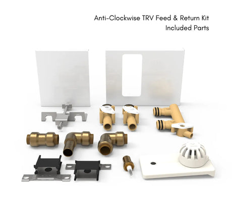 ThermaSkirt Anti-Clockwise TRV Feed & Return Kit