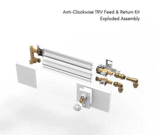ThermaSkirt Anti-Clockwise TRV Feed & Return Kit