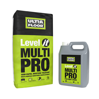 UltraFloor Level IT Multi Pro Semi-Rapid Two Part Smoothing Underlayment - Pallet of 48 Bags/Bottles