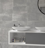 Linton Ash Waves Decor Glazed Porcelain Wall & Floor Tile 300mm X 600mm X 9mm - Pack Of 7 - Covers 1.25m2