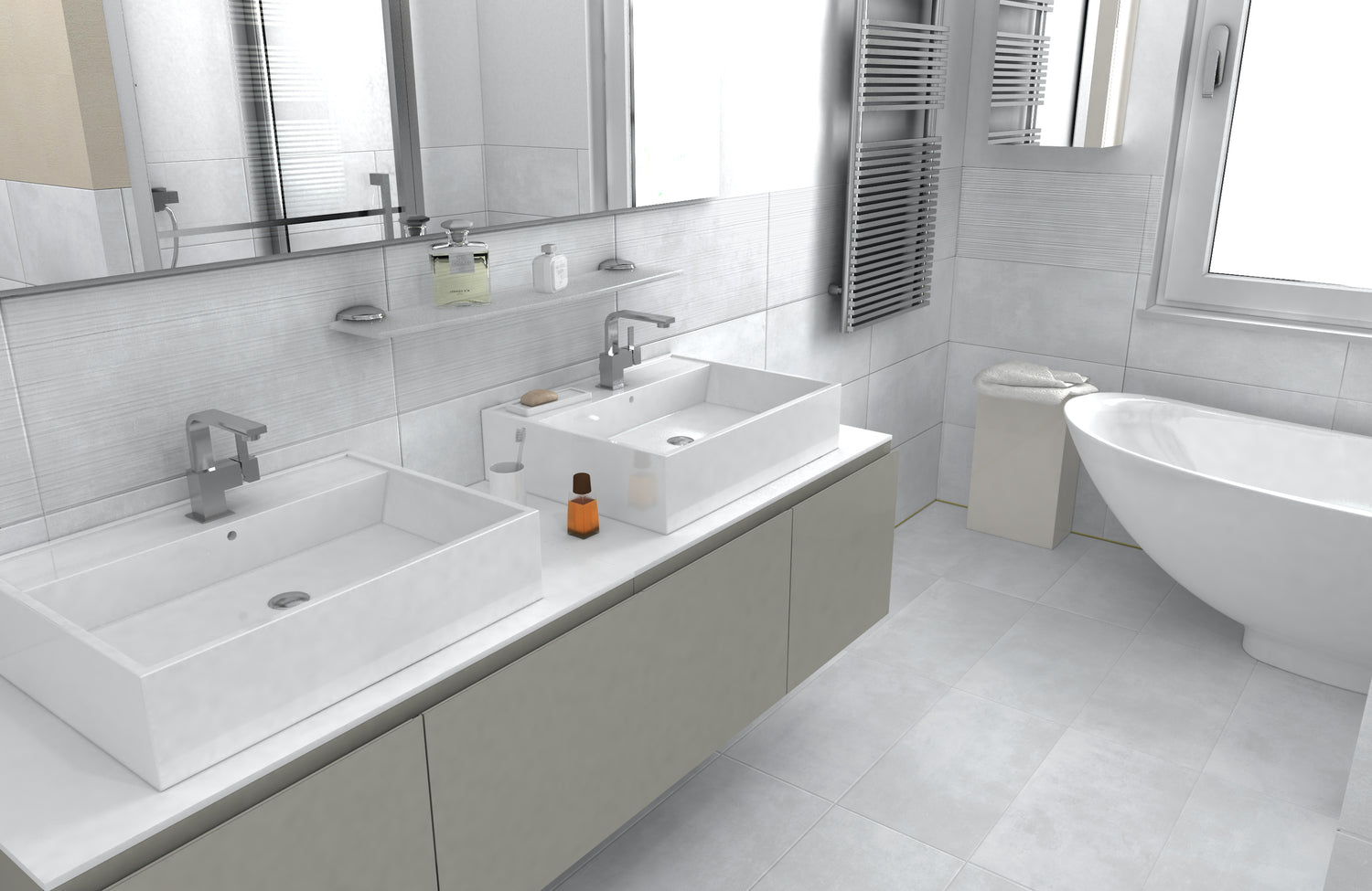 Linton White Glazed Porcelain Wall And Floor Tile 300mm X 600mm X 9mm - Pack Of 7 - Covers 1.25m2