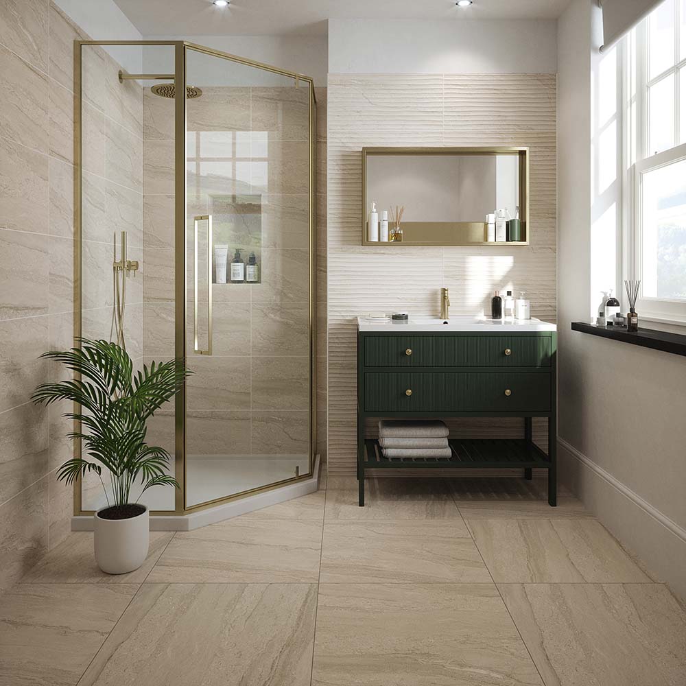 Verona Ledston Beige Matt Porcelain Wall & Floor Tile 600mm X 600mm X 9.5mm - Pack Of 3 - Covers 1.08m2