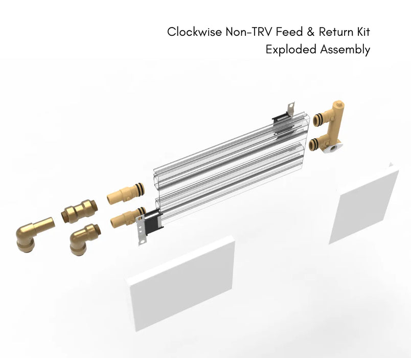 ThermaSkirt Clockwise Non-TRV Feed & Return Kit