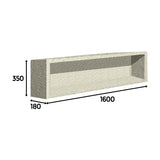 ProWarm Waterproof Bathroom Recessed Storage Unit - 1600mm x 350mm x 180mm