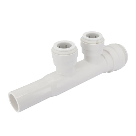 Plumbright 2 Port Manifold 22 x 15mm White White plastic