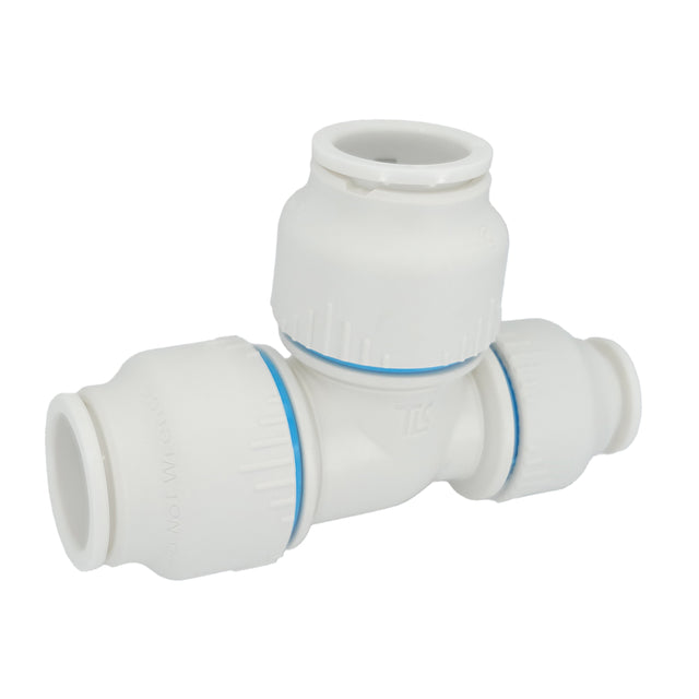 Plumbright 22 x 15 x 22mm Reducing Tee White plastic