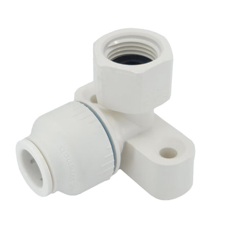 Plumbright 15mm x 1/2" BSPP Back Plate Elbow White plastic