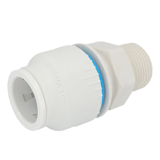 Plumbright 22mm x 3/4" BSPT Male Connector White plastic