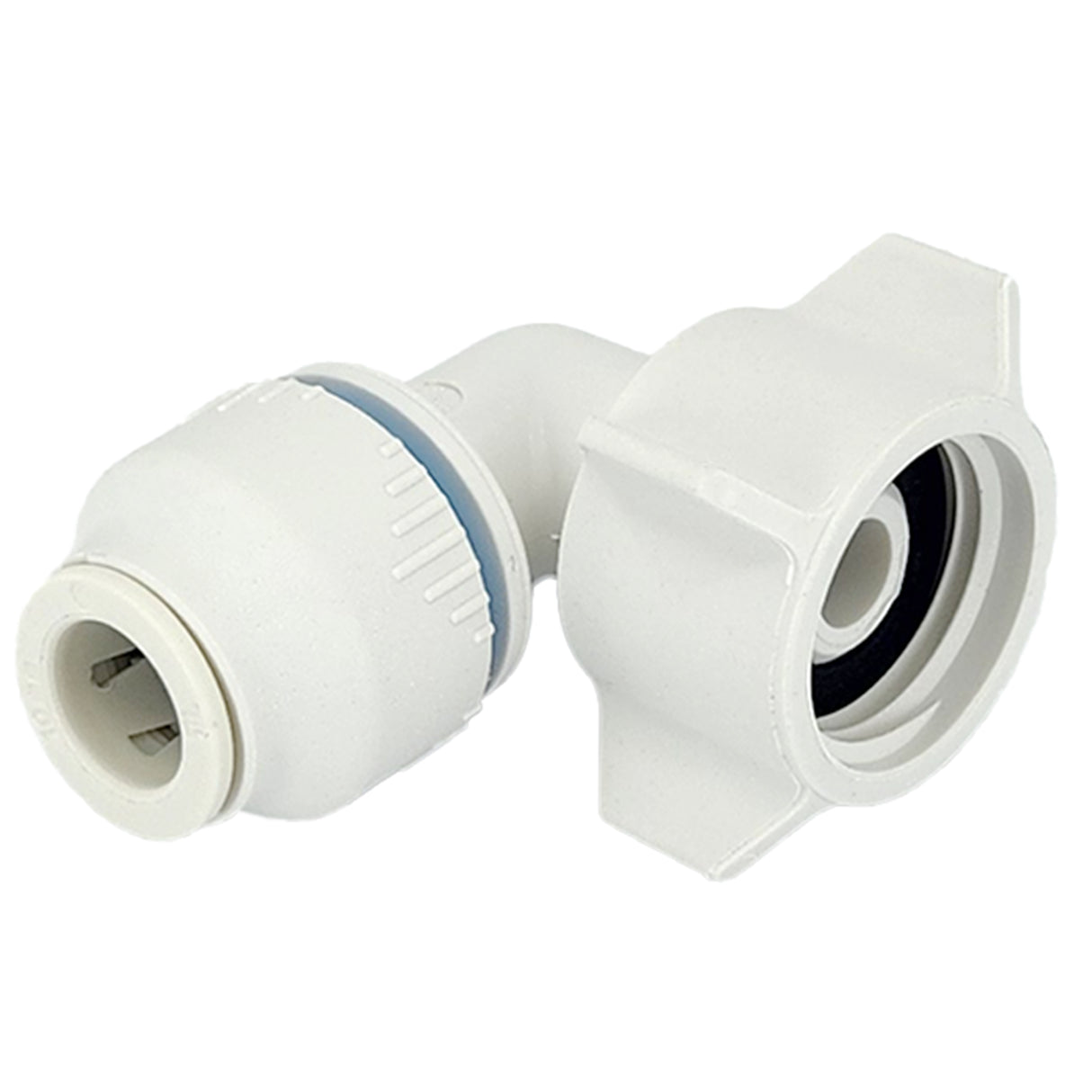 Plumbright 10mm x 1/2" BSP Tap Swivel Elbow Union White plastic