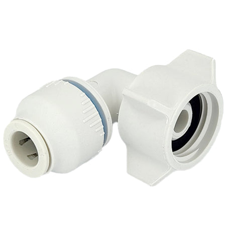Plumbright 10mm x 1/2" BSP Tap Swivel Elbow Union White plastic
