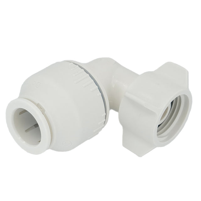 Plumbright 15mm x 1/2" BSP Tap Swivel Elbow Union White plastic