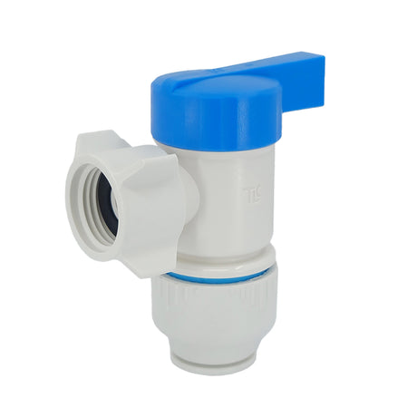 Plumbright Service Tap Valve Angled 15mm x 1/2" White White plastic