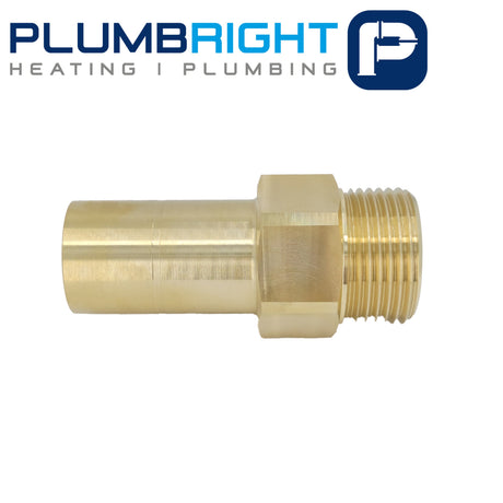Plumbright 28mm x 1" BSP Brass Male Stem Adaptor DZR